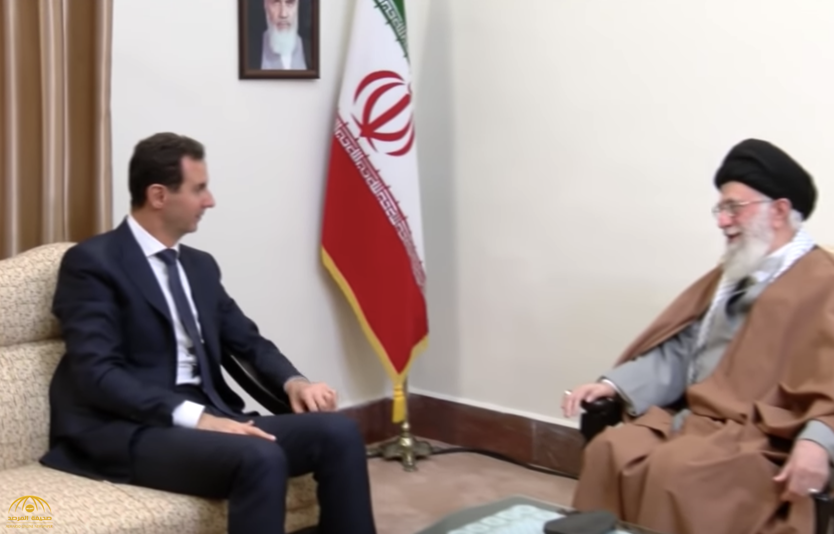 شاهد  بشار الأسد وحيداً بشكل "مهين" خلال لقاء خامنئي في طهران