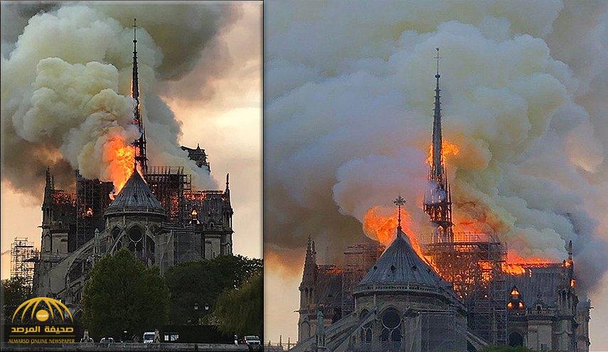 أول تعليق لـ"مسؤول سعودي" بشأن الحريق الهائل الذي اندلع  داخل كاتدرائية وتردام في باريس