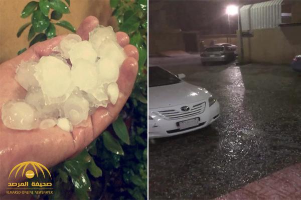 بالفيديو: شاهد أمطار غزيرة مصحوبة برياح شديدة على مدينة الرياض