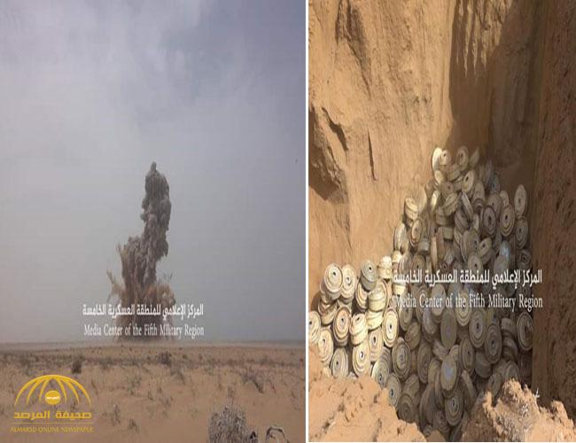 بالفيديو : الجيش اليمني يفجر 7 آلاف لغم حوثي دفعة واحدة في حجة