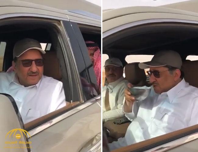 شاهد.. الأمير محمد بن نايف يظهر في مقطع عفوي.. يتجول بسيارته في مزرعته ويشرب حليب الإبل