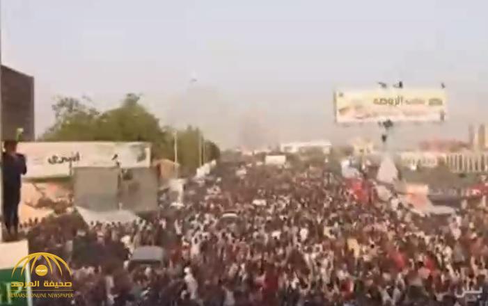 بالفيديو : صور جوية توثق "حشودا هائلة" في مظاهرات الخرطوم