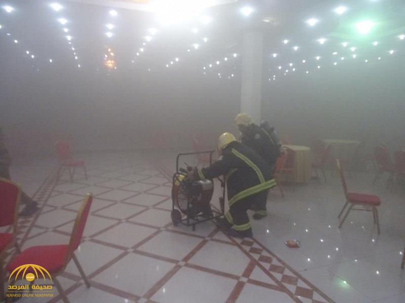 بالصور : حريق في قاعة أفراح بحفر الباطن .. والدفاع المدني يكشف الملابسات وعدد المصابين