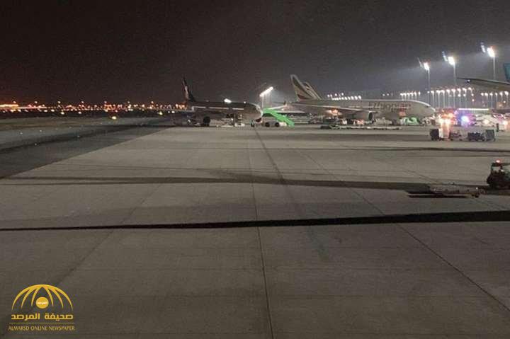 حادث تصادم بين طائرتين في مطار جدة - صور