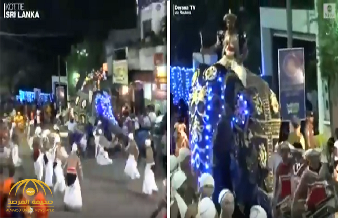 شاهد.. فيل "يدهس" عشرات السريلانكيين أثناء الاحتفال بأحد المهرجانات