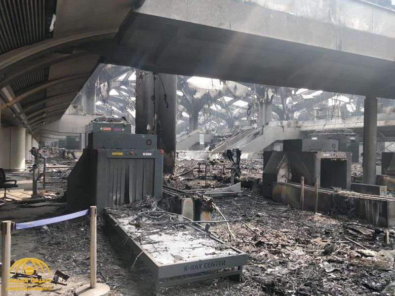 شاهد.. حجم الدمار الذي خلفه الحريق بمحطة قطار الحرمين في جدة!