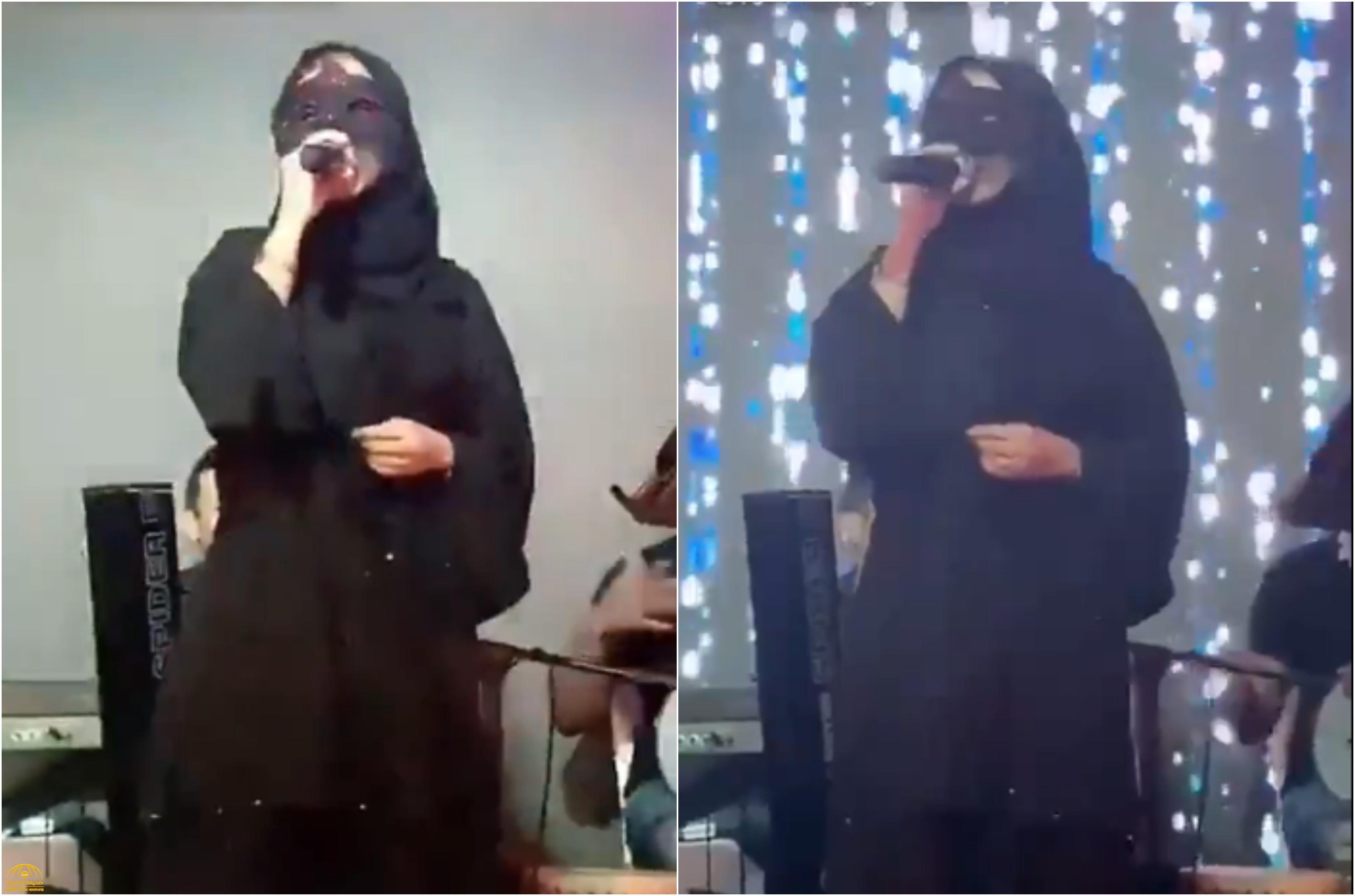 شاهد: امرأة تغني مرتدية "قناع" داخل أحد المقاهي في جدة!