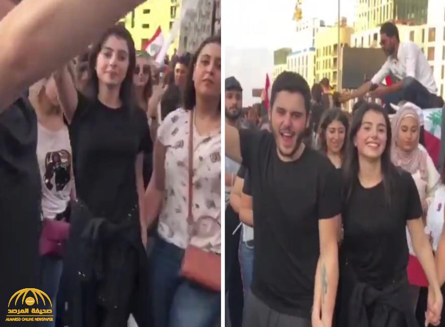 شاهد.. "ماريتا" ابنة الفنان عاصي الحلاني ترقص "الدبكة" اللبنانية في تظاهرات لبنان