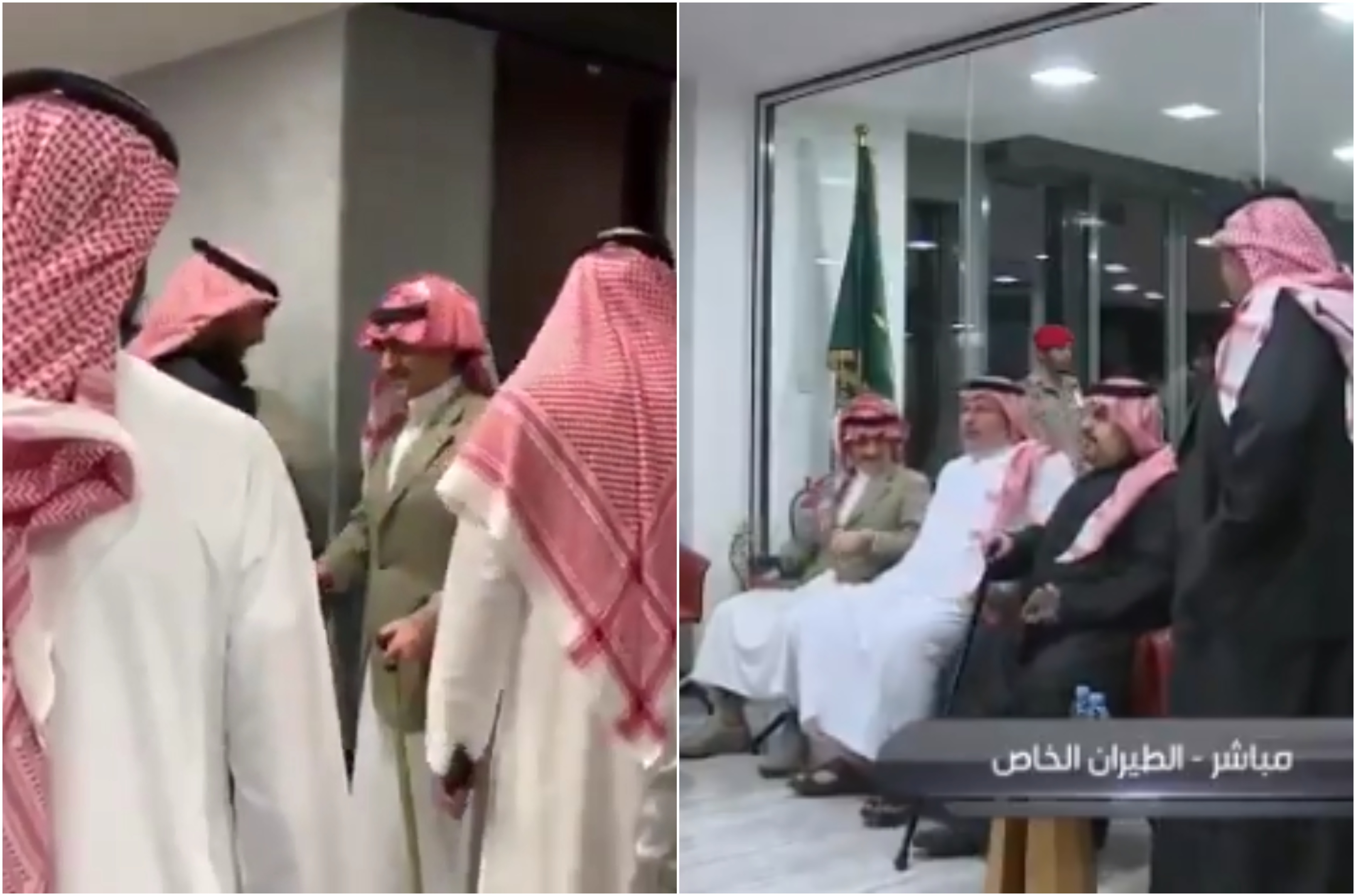 على رأسهم الوليد بن طلال.. شاهد: عدد من الأمراء في استقبال "الهلال" بمطار الملك خالد