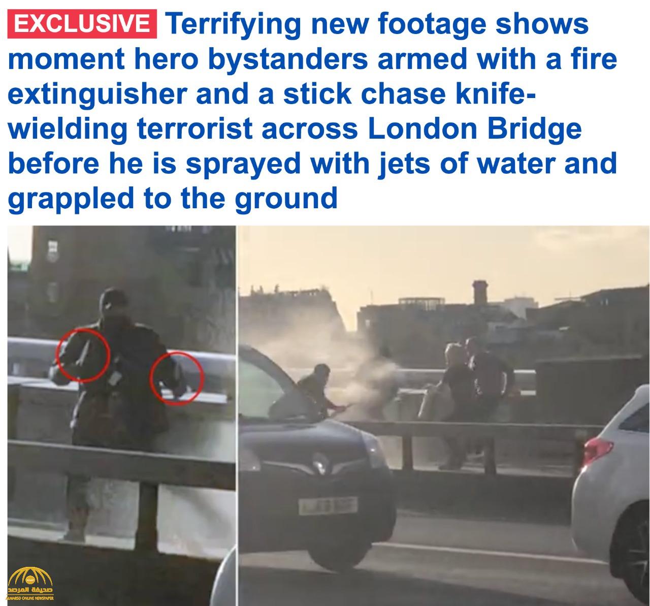شاهد مقطع جديد لحظة القبض على الإرهابي منفذ هجوم الطعن في لندن قبل مقتله.. والكشف عن هويته