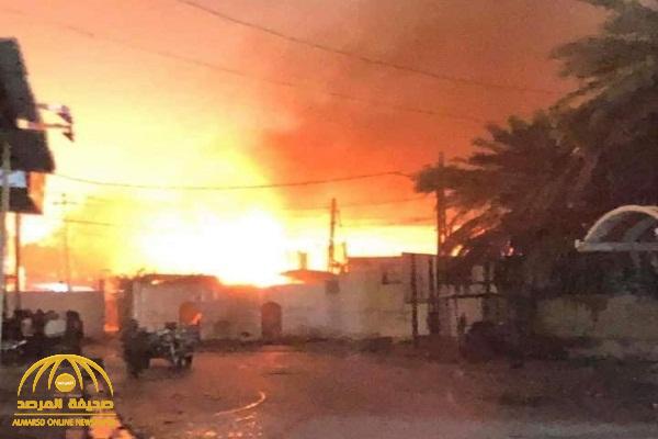 للمرة الثانية .. شاهد : عراقيون يحرقون القنصلية الإيرانية في مدينة النجف