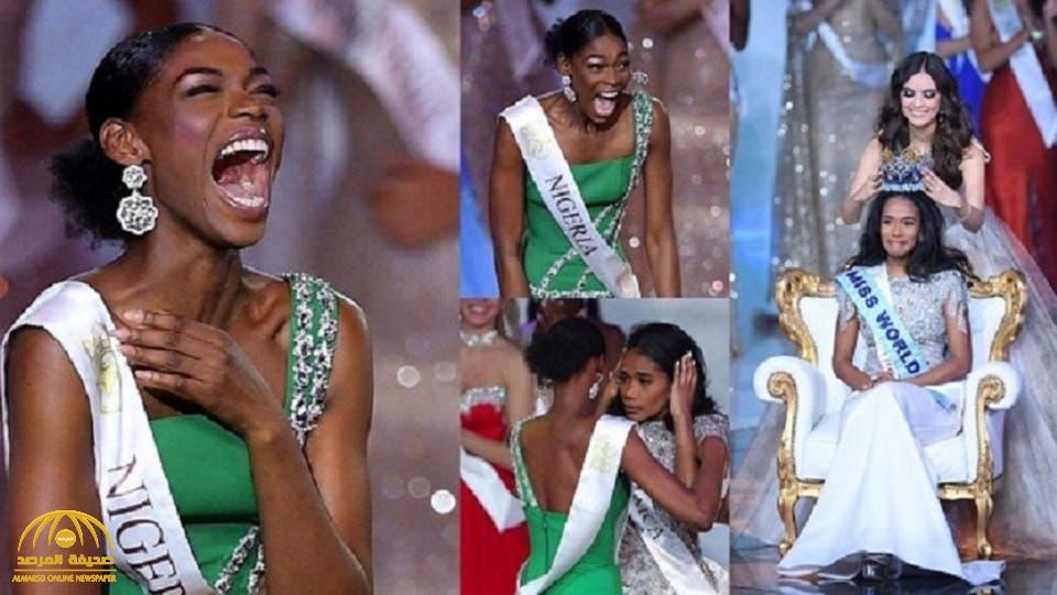 شاهد .. ردة فعل صادمة لـ "نيجيرية" لحظة تتويج زميلتها ملكة جمال العالم !