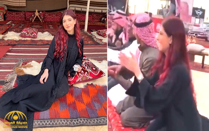 شاهد:  سورية "مشهورة" تشارك فرقة شعبية عرضة السامري في الرياض