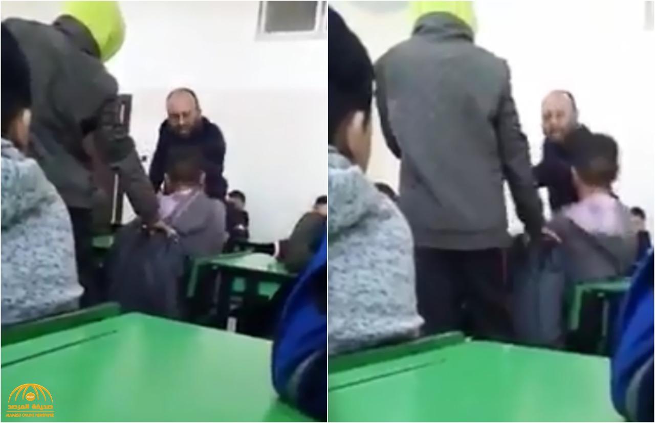 شاهد : معلم أردني يعتدي على طالب بصورة مروعة داخل الفصل