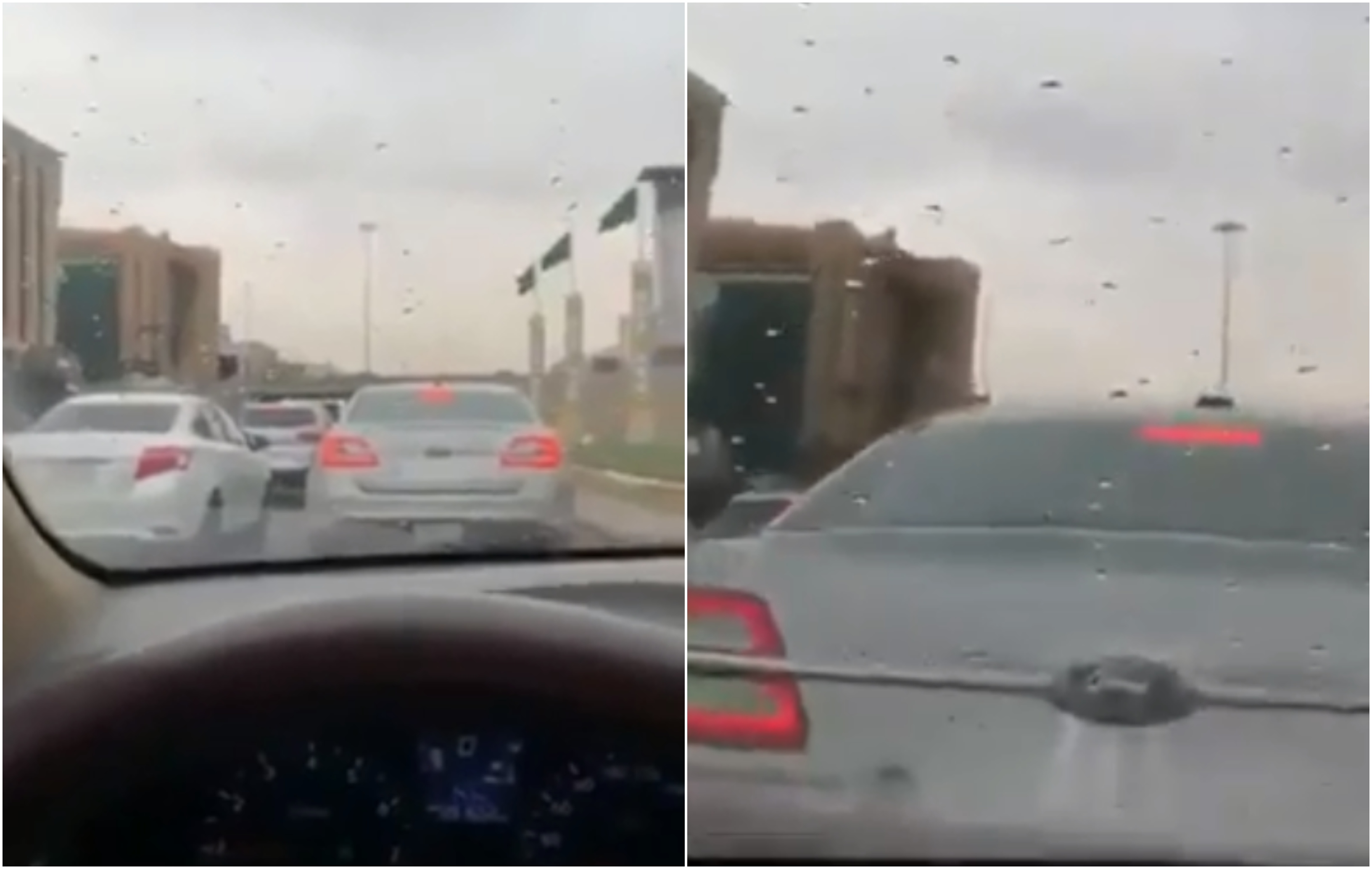 شاهد.. سعودية تتغزل في نفسها أثناء القيادة والصدمة القوية توقظها!