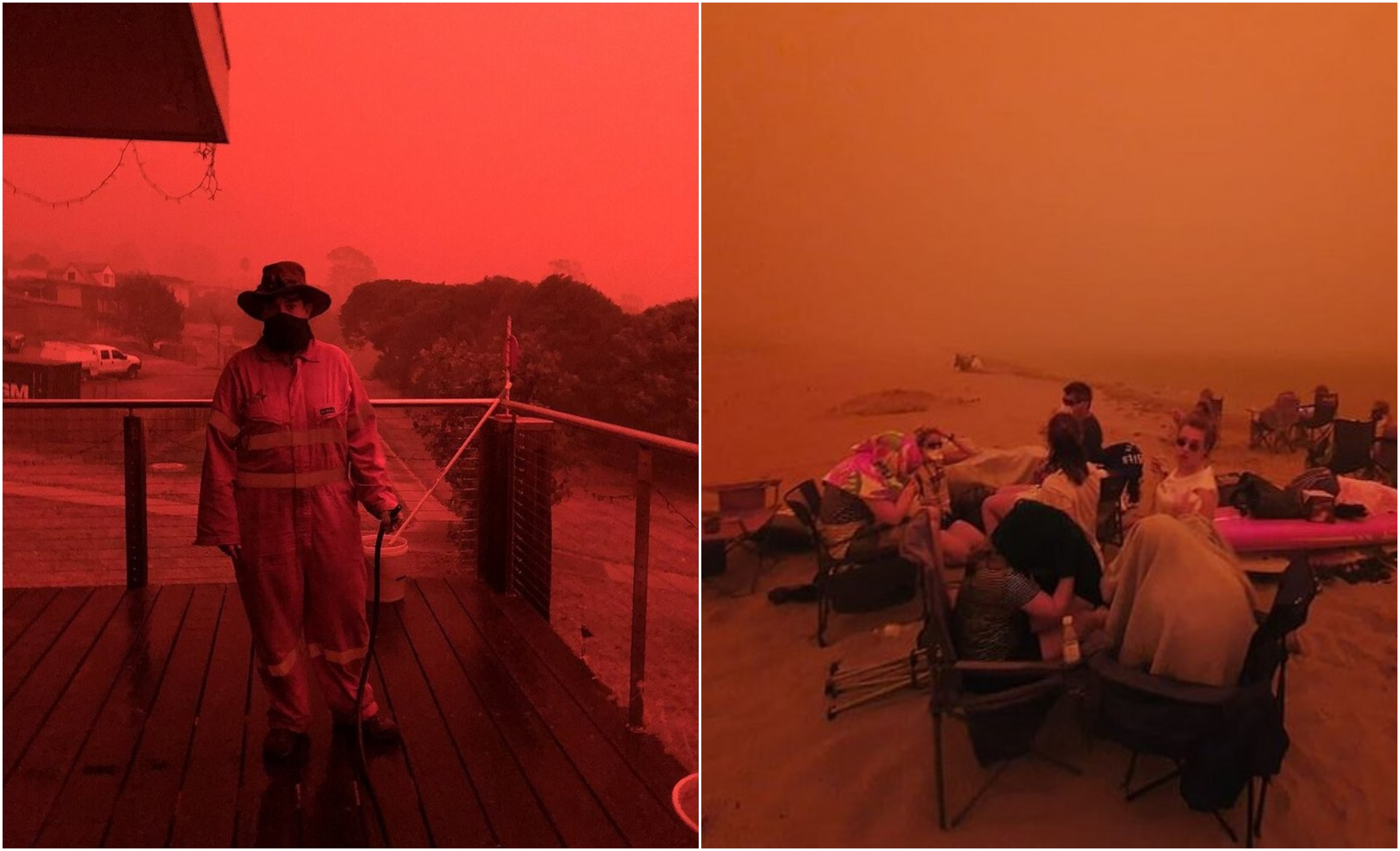 قرية بالكامل تتحول إلى اللون الأحمر في أستراليا.. وجمر حار يسقط من السماء.. ما السر؟