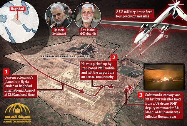شاهد.. أول فيديو يوثق لحظة استهداف  "قاسم سليماني" بصاروخ أمريكي  بالقرب من مطار بغداد