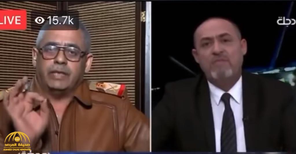 شاهد: ملاسنة بين لواء عراقي ومحلل سياسي على قناة فضائية يتحول إلى شتائم على الهواء