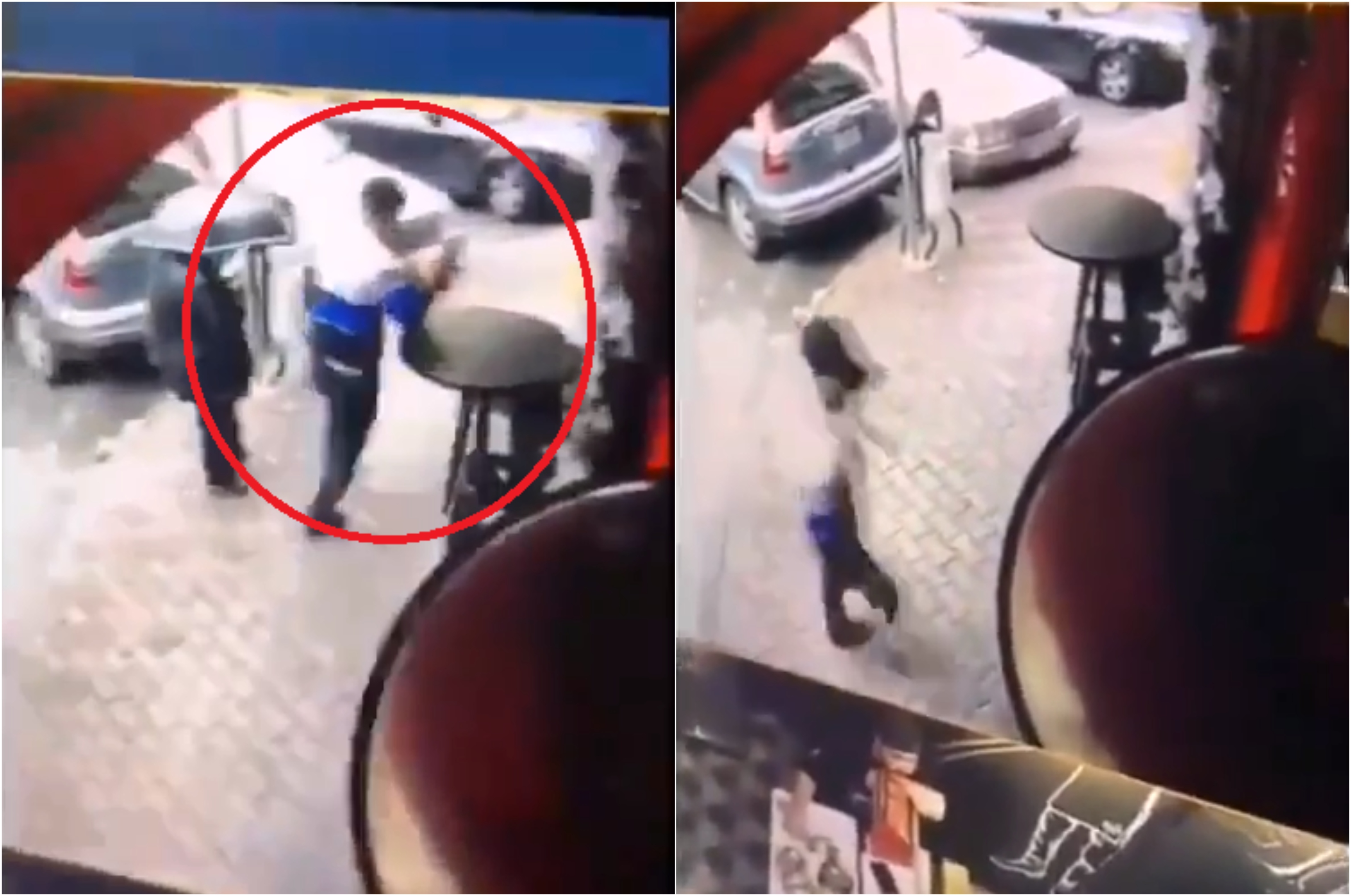 شاهد : لبناني يسرق “سيخ شاورما” من أحد المطاعم ويفر هارباً