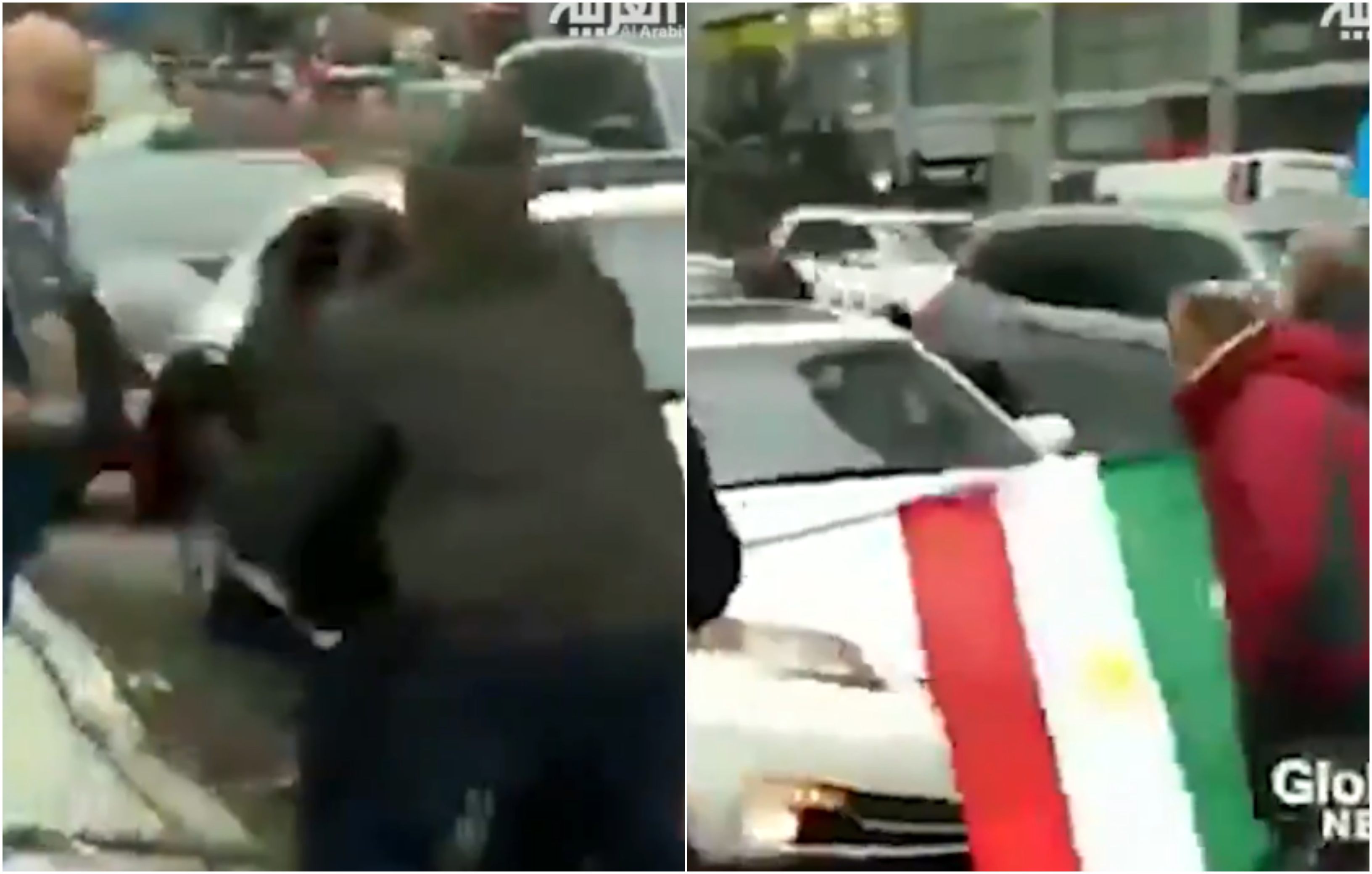 شاهد : ضرب وطرد إيراني هاجم احتفالاً للمعارضة بمقتل "قاسم سليماني" في كندا