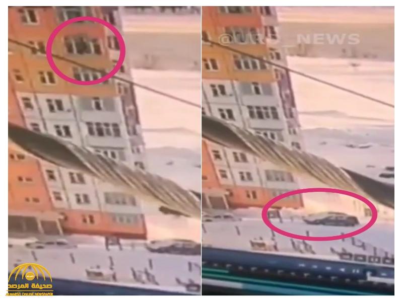 شاهد: امرأة تسقط من الطابق التاسع على الأرض ..  وحدثت مفاجأة لا تصدق!