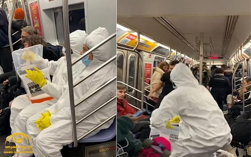 شاهد .. شابان يروعان ركاب مترو في نيويورك بمقلب "فيروس كورونا" !