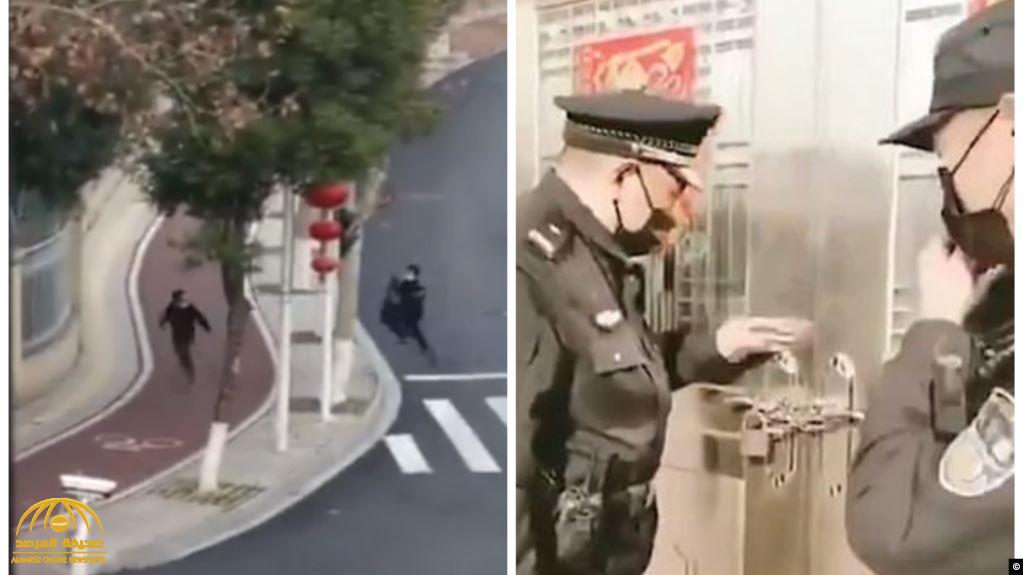 "جنون كورونا" يجتاح الصين .. شاهد : الشرطة تحبس الأسر في المنازل وتطارد المصابين في الشوارع !