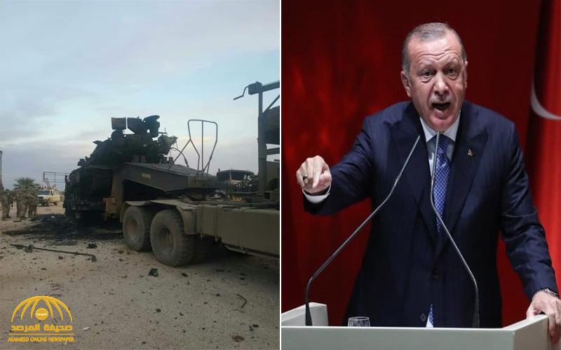 شاهد : تدمير آليات عسكرية تركية في إدلب .. وأردوغان يهدد بشار : "ستدفع الثمن باهظاً"