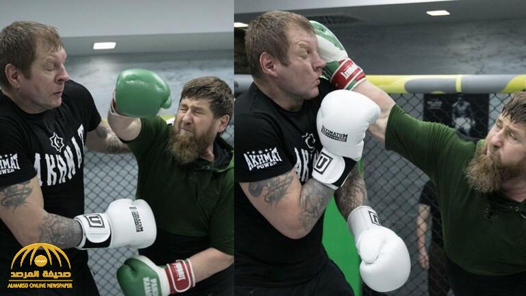 شاهد : الرئيس الشيشاني "قديروف" يواجه ملاكم روسي شهير .. وهكذا انتهى النزال العنيف !