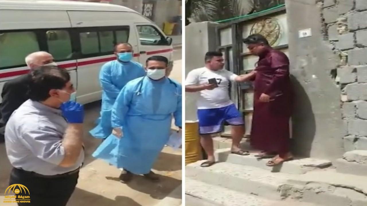 شاهد.. عراقي يشهر السلاح على الأطباء ويهدد بقتلهم لمنع ضبط امرأة مصابة بكورونا