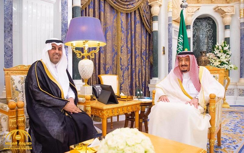 بالصور .. خادم الحرمين يستقبل رئيس البرلمان العربي