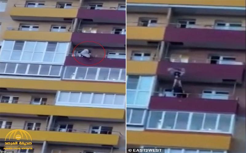 بطريقة لا تصدق .. شاهد : رجل يلتقط فتاة أثناء سقوطها من الطابق الـ 14  في اللحظات الأخيرة