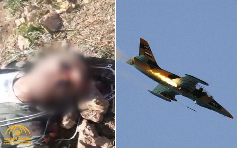 طائرة تركية تسقط أخرى سورية فوق إدلب .. وتداول فيديو صادم للطيار بعد مقتله