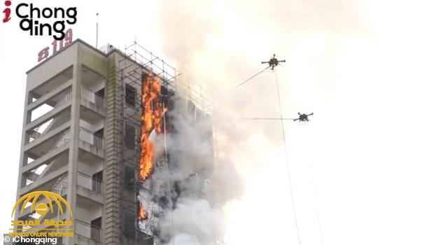 بالفيديو : طائرات بدون طيار تخمد حريق هائل في الصين خلال 15 دقيقة فقط