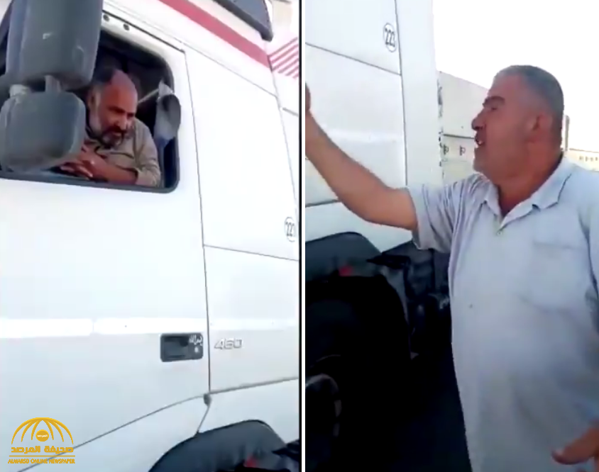 شاهد: سائق  يعترض شاحنة سعودية في الأردن ويتلفظ على قائدها  والجهات الأمنية تتخذ إجراء عاجل !