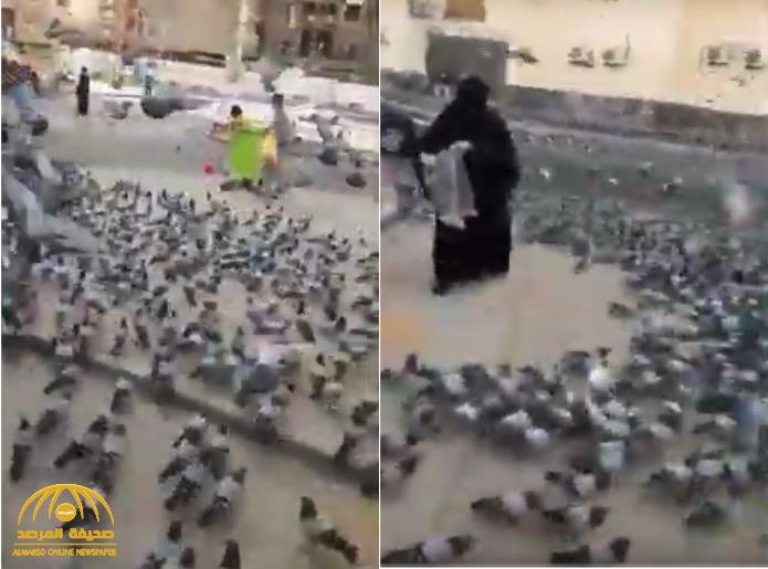 شاهد: سيدة تُطعم الحمام في شوارع مكة .. وتعلن عن "أمنيتها" التي قد يحرمها كورونا منها!