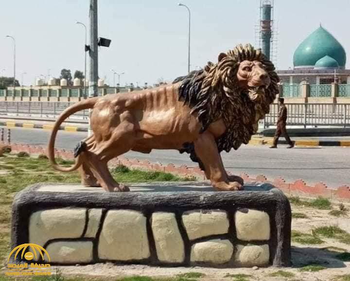 تكلفة  مجسم "أسد الله الغالب" في أحد شوارع مدينة النجف تثير غضب العراقيين