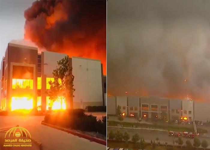 شاهد: حريق ضخم في مستودعات أمازون المملوكة لـ "جيف بيزوس" بكاليفورنيا