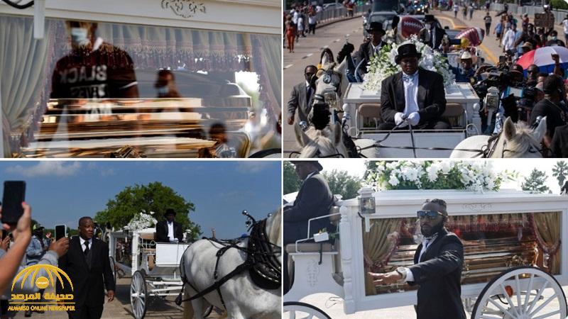 في تابوت ذهبي داخل عربة تجرّها خيول ..شاهد:  جانب من مراسم دفن جثمان جورج فلويد في مقبرة حدائق هيوستن التذكارية
