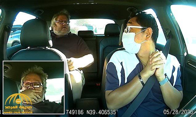 شاهد.. أمريكي أبيض يهدد بكسر جمجمة سائق من أصل إسباني طالبه بارتداء القناع