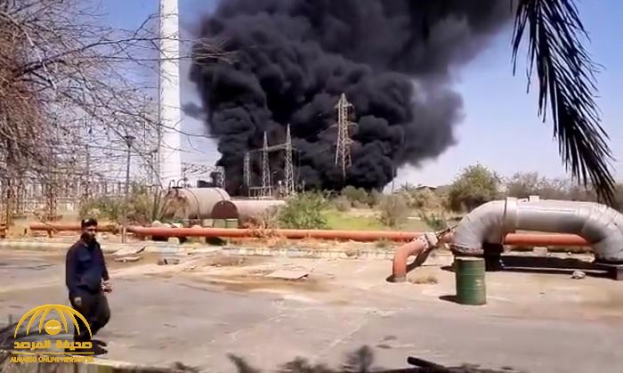 شاهد: لحظة اندلاع النيران في محطة للطاقة بالأحواز الإيرانية