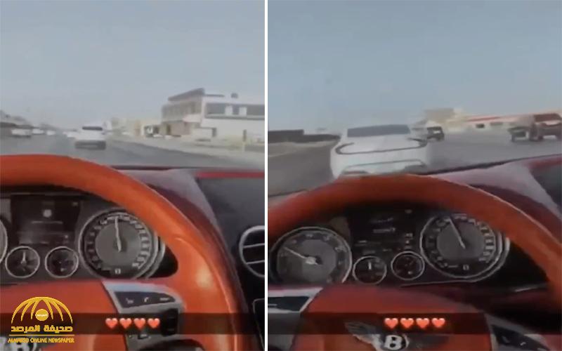شاهد .. سائق "بنتلي" يراوغ بين سيارات على طريق في الرياض بسرعة 270