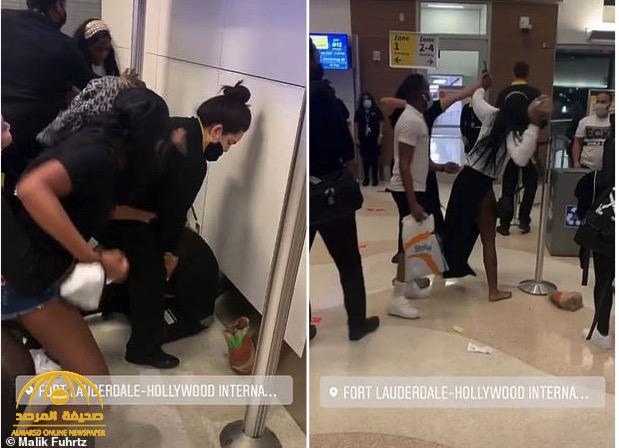 شاهد: 3 فتيات  يعتدين على موظفين في شركة طيران  باللكمات بعد تأخر رحلتهن في أمريكا
