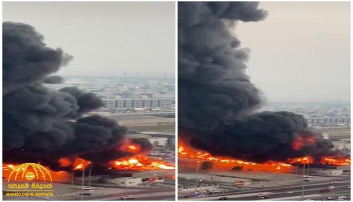 "الأدخنة السوداء تعانق السحاب" .. شاهد.. اللحظات الأولى لاندلاع حريق هائل في أحد الأسواق بـ"الإمارات"