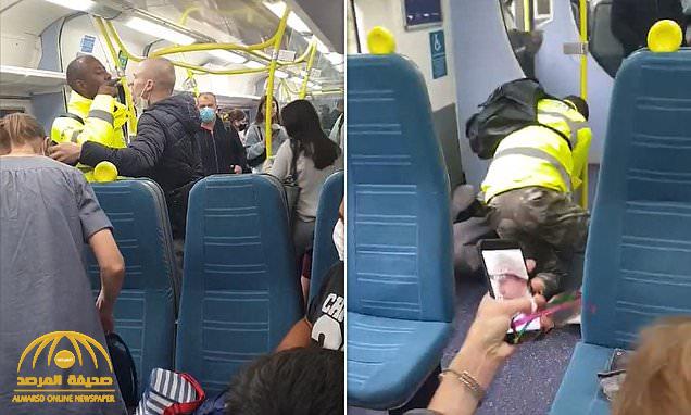 شاهد .. معركة داخل قطار في لندن بسبب "الكمامة" !