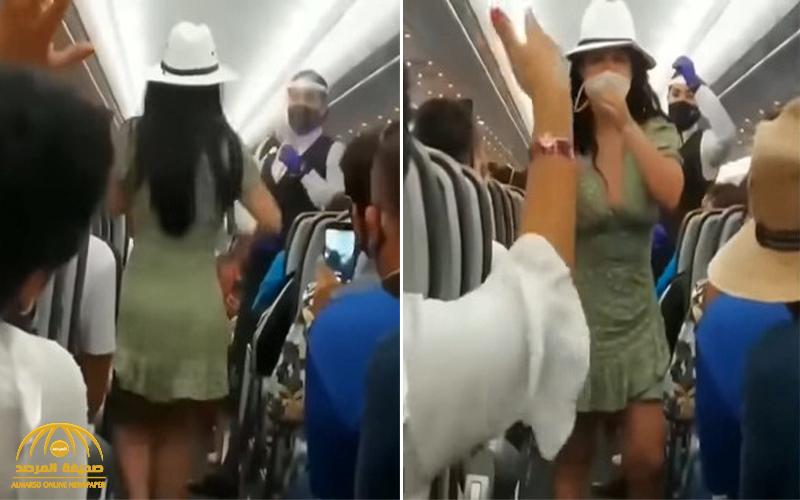 شاهد: امرأة مخمورة ترقص داخل طائرة  وتثير غضب الركاب !