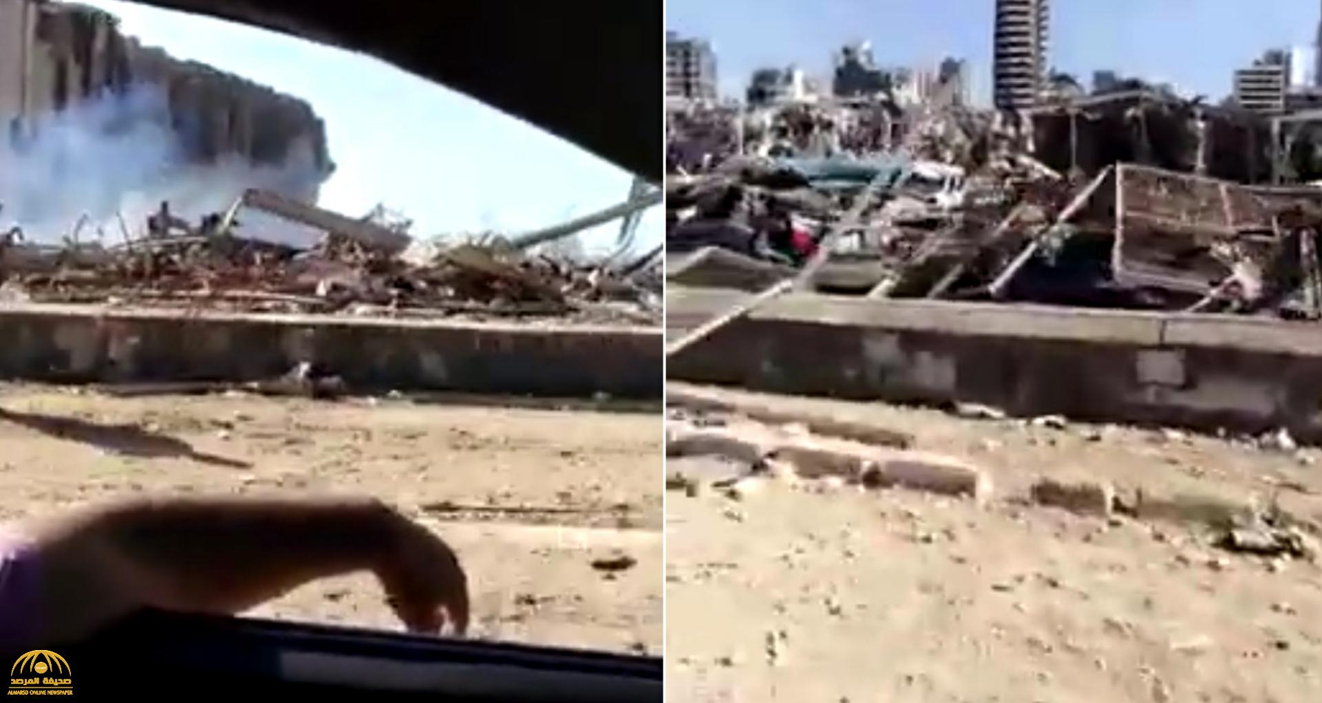شاهد.. فيديو جديد من داخل مرفأ بيروت يكشف حجم الكارثة بعد الانفجار