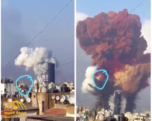 شاهد: لحظة سقوط "جسم غريب" قبل انفجار بيروت.. وموثقا المقطع يرددان الشهادة
