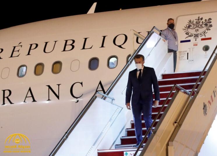 شاهد.. حادث غريب لطائرة الرئيس الفرنسي "ماكرون" في مطار بيروت الدولي