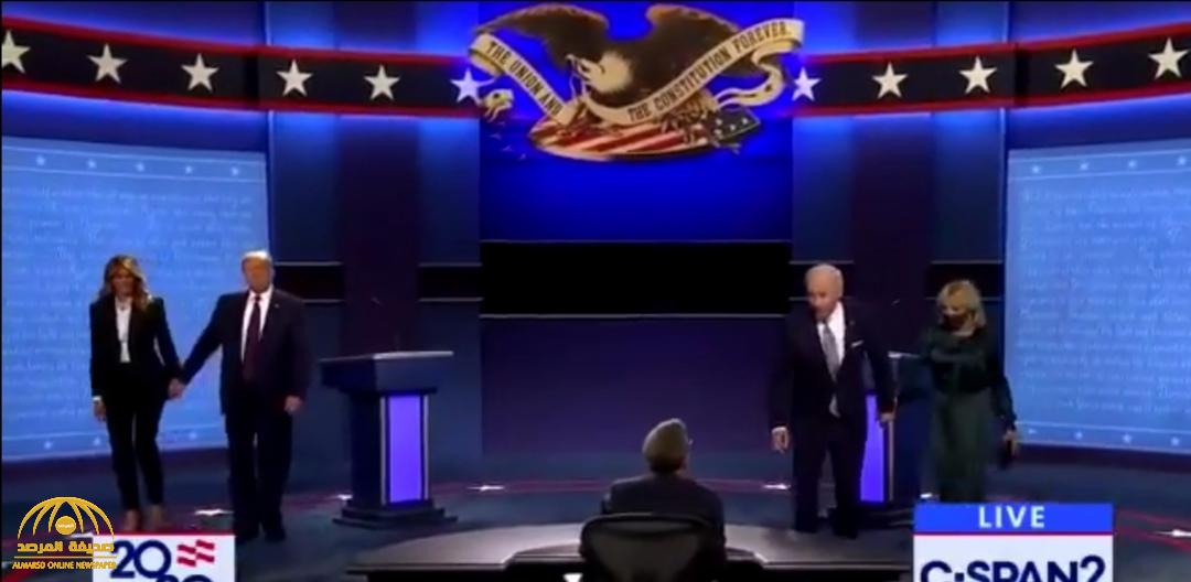 بالفيديو .. ردة فعل أحد الجمهور أثناء مغادرة ترامب وزوجته بعد انتهاء المناظرة مع بايدن